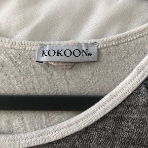 Gray long sleeve with blue sleeves